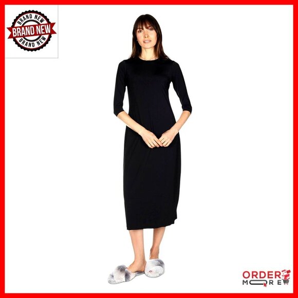 Dresses & Skirts - Silky Slip Dress 3/4 Sleeve Midi Length Elegant Minimal Chic Evening Wear